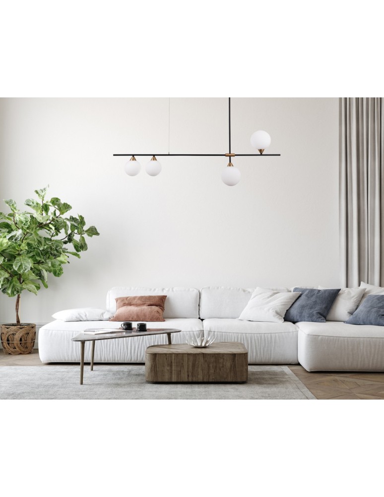Italux Belmonte 4xG9 Wisząca Czarny mosiężny PND-9152-4-OPAL Italux Belmonte 4xG9 Wisząca Czarny mosiężny PND-9152-4-OPAL