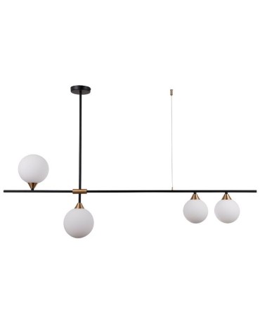 Italux Belmonte 4xG9 Wisząca Czarny mosiężny PND-9152-4-OPAL