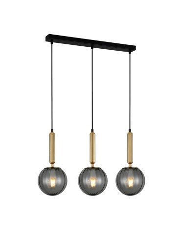 Italux Ravena LED 3xE27 Wisząca Dymiony Mosiężny PND-2324-3L BRO+SG