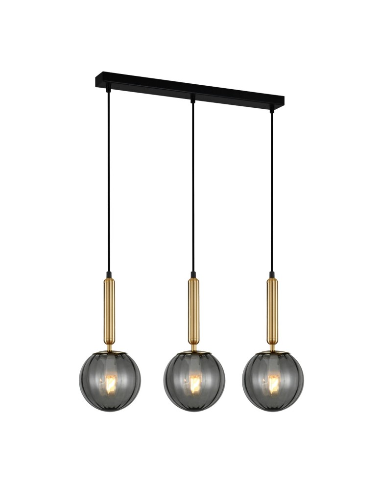 Italux Ravena LED 3xE27 Wisząca Dymiony Mosiężny PND-2324-3L BRO+SG