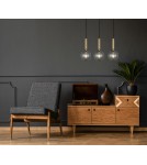 Lampy wiszące potrójne - Italux Ravena LED 3xE27 Wisząca Dymiony Mosiężny PND-2324-3L BRO+SG - product 2