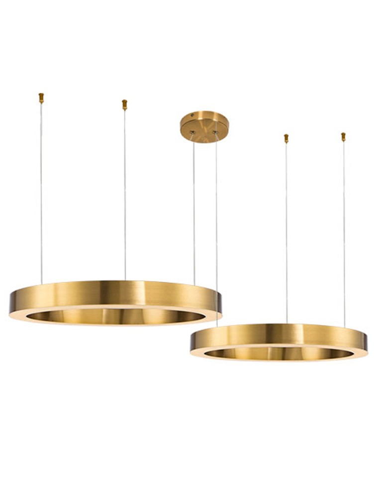 Step into Design Lampa wisząca CIRCLE 100+120 LED mosiądz na 1 podsufitce Step into Design Lampa wisząca CIRCLE 100+120 LED mosiądz na 1 podsufitce