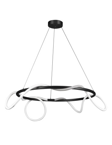 Step into Design Lampa wisząca FANTASIA ROUND LED czarna 60 cm