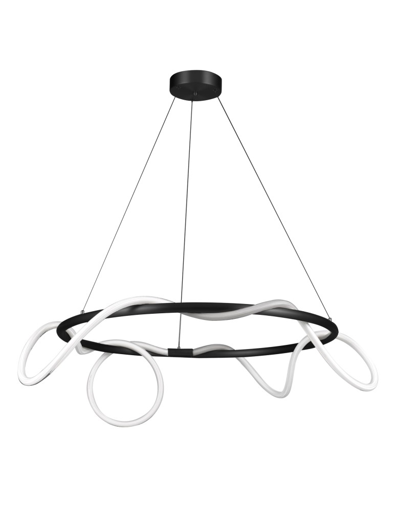 Step into Design Lampa wisząca FANTASIA ROUND LED czarna 60 cm            