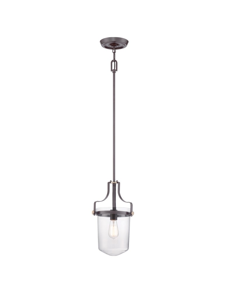 Lampy wiszące w stylu nowojorskim - Elstead PENN STATION Wisząca E27 1x60W Brązowy QZ-PENN-STATION-S-WT - produkt kolory-swiatla.pl 1