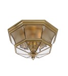 Lampy zewnętrzne sufitowe - Elstead NEWBURY Plafon E14 3x40W IP44 Mosiądz QZ-NEWBURY-F-PB - product 1