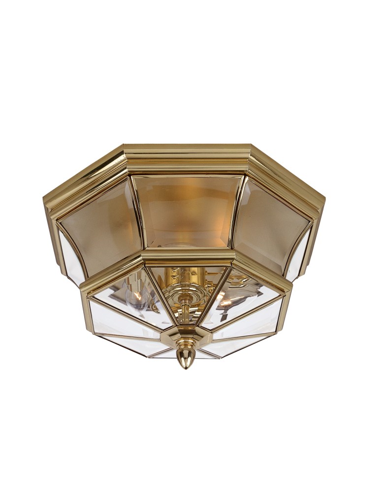 Lampy zewnętrzne sufitowe - Elstead NEWBURY Plafon E14 3x40W IP44 Mosiądz QZ-NEWBURY-F-PB - produkt kolory-swiatla.pl 1