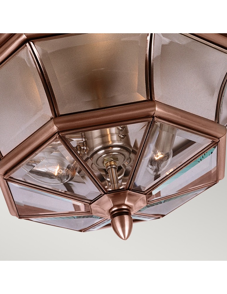 Lampy zewnętrzne sufitowe - Elstead NEWBURY Plafon E14 3x40W IP44 Miedziany QZ-NEWBURY-F-AC - product kolory-swiatla.pl 2