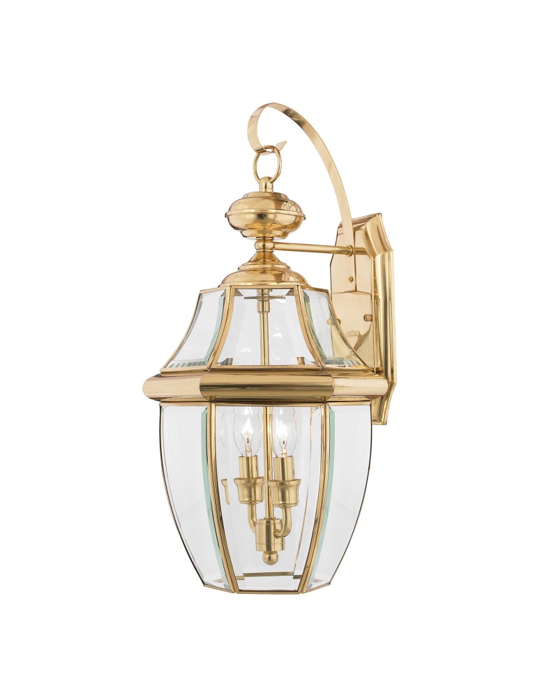Kinkiety zewnętrzne - Elstead NEWBURY Kinkiet E14 2x60W IP44 Mosiądz QZ-NEWBURY2-L-PB - produkt kolory-swiatla.pl 1