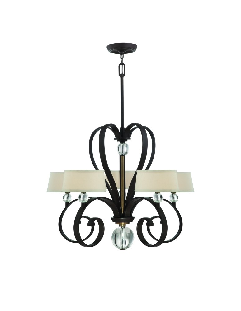 Żyrandole - Elstead MADISON MANOR Żyrandol G9 5x3W Brązowy QZ-MADISON-MANOR5-WT - produkt kolory-swiatla.pl 1