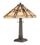 Lampy stołowe klasyczne - Elstead FINTON Lampa Stołowa E27 2x60W Brązowy QZ-FINTON-TL - product 1