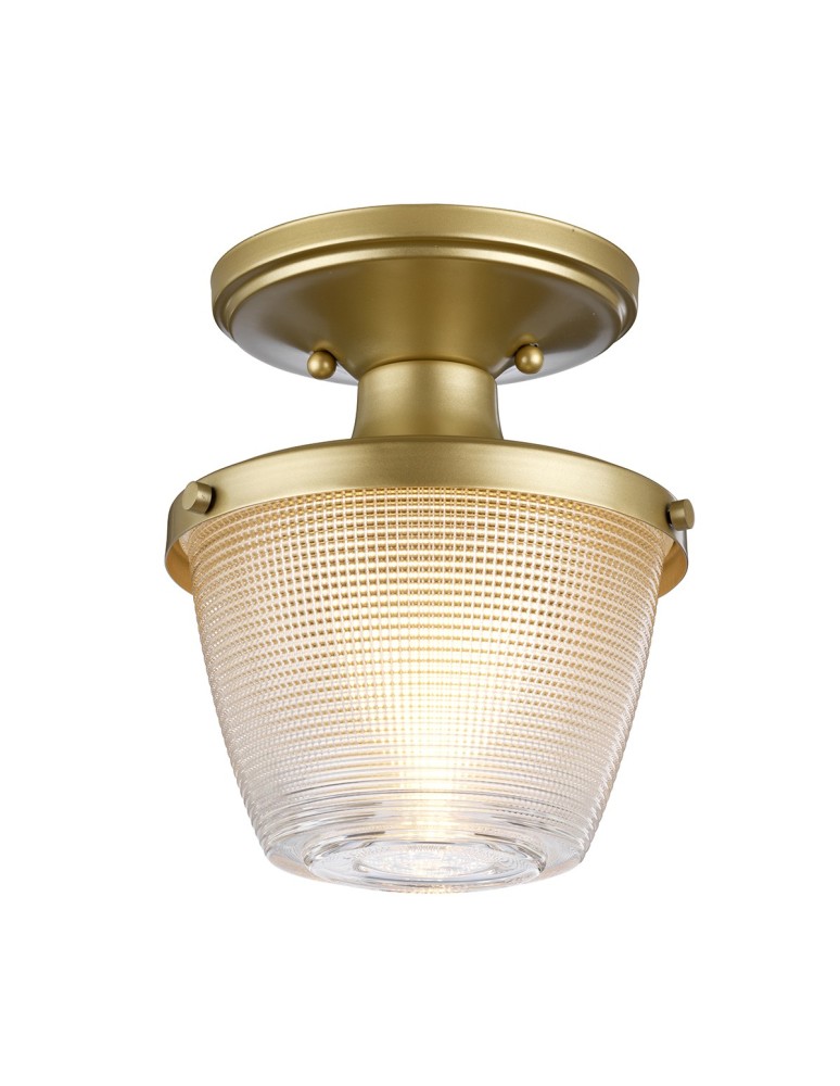 Plafony hermetyczne - Elstead DUBLIN Plafon E27 1x60W IP44 Mosiądz QZ-DUBLIN-SF-PNBR - produkt kolory-swiatla.pl 1