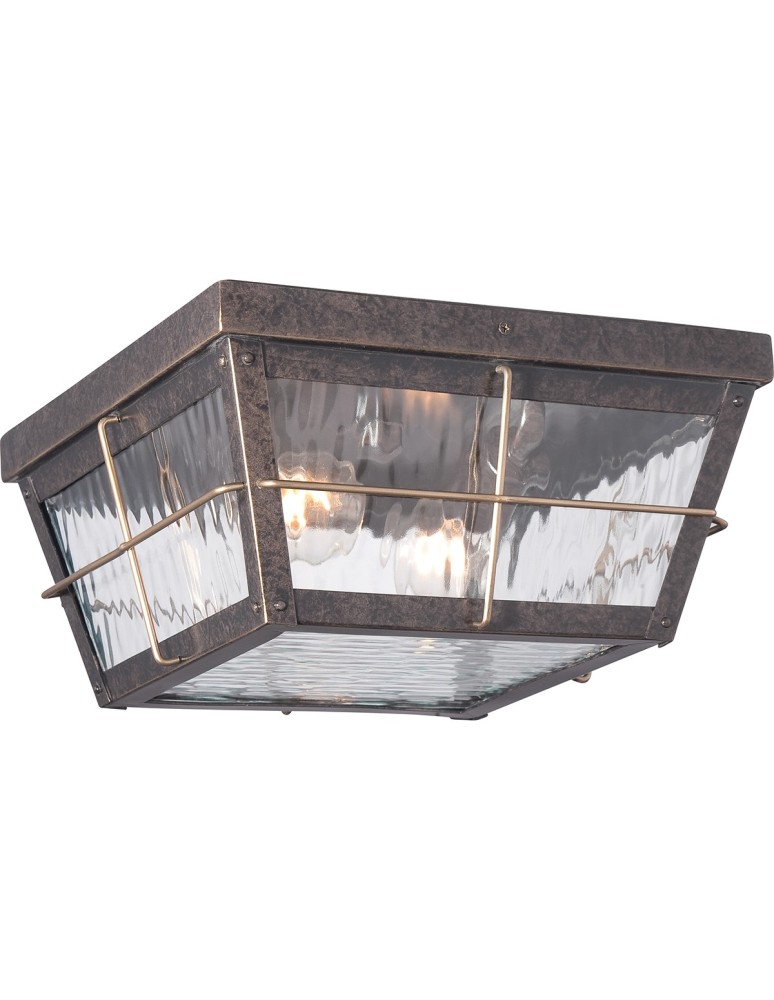 Lampy zewnętrzne sufitowe - Elstead CORTLAND Plafon Zewnętrzna E27 2x60W IP44 Brązowy QZ-CORTLAND-F - produkt kolory-swiatla.pl 1