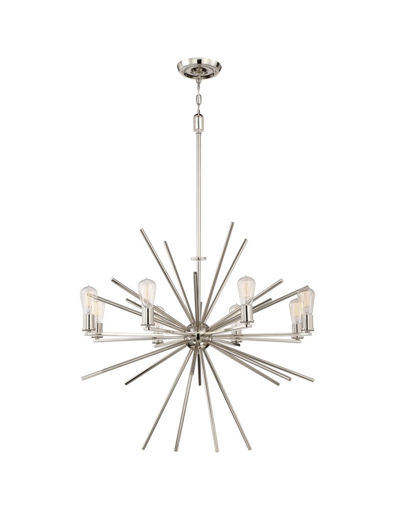 Żyrandole nowoczesne - Elstead UPTOWN CARNEGIE Żyrandol E27 8x60W Srebrny QZ-CARNEGIE8-IS - produkt kolory-swiatla.pl 1