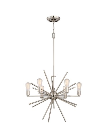 Elstead UPTOWN CARNEGIE Żyrandol E27 6x60W Srebrny QZ-CARNEGIE6-IS