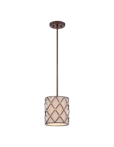 Elstead BROWN LATTICE Wisząca E27 1x100W Miedziany QZ-BROWN-LATTICE-P-S