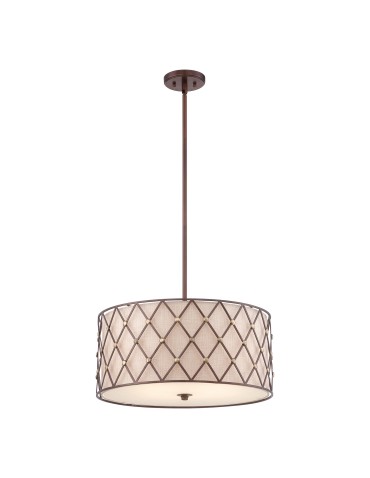 Elstead BROWN LATTICE Wisząca E27 4x100W Miedziany QZ-BROWN-LATTICE-P-L