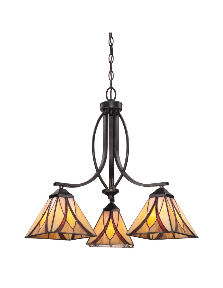 Żyrandole - Elstead ASHEVILLE Żyrandol E27 3x60W Brązowy QZ-ASHEVILLE3 - produkt kolory-swiatla.pl 1