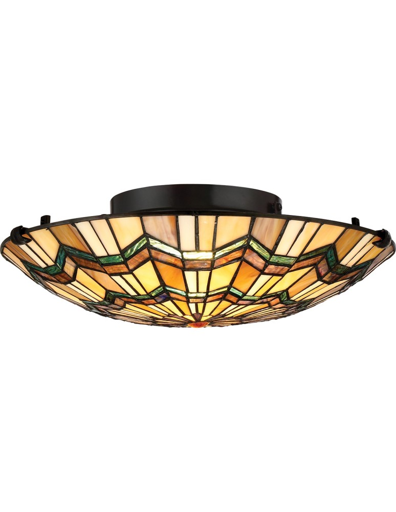 Lampy sufitowe - Elstead ALCOTT Plafon E27 2x60W Brązowy QZ-ALCOTT-F - produkt kolory-swiatla.pl 1