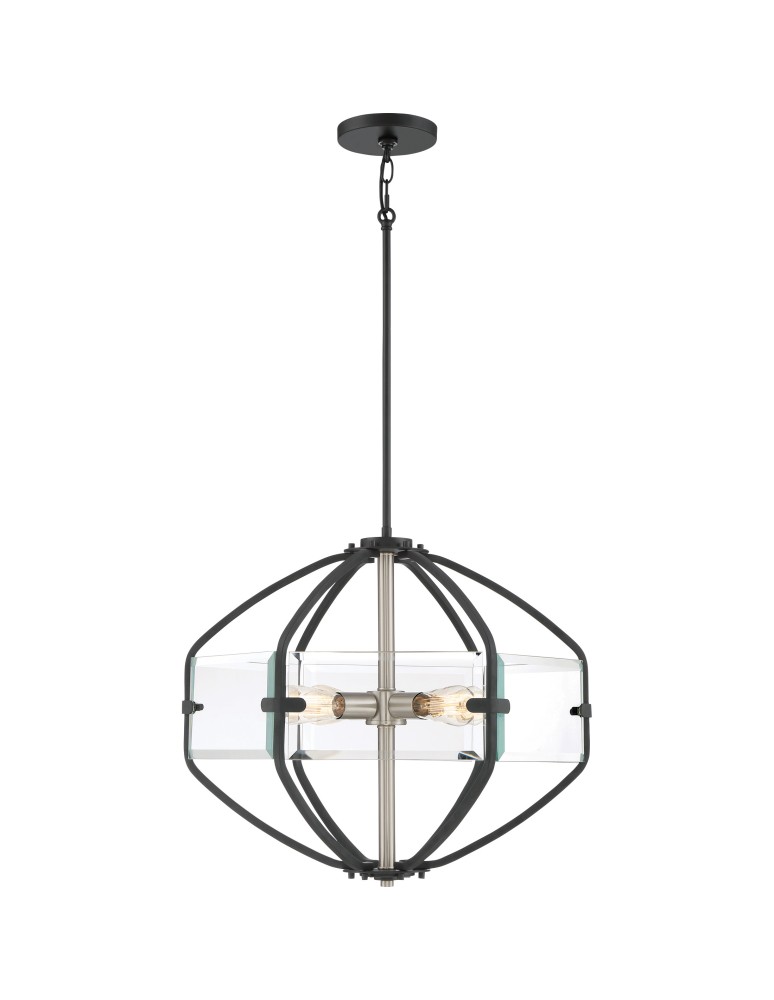 Żyrandole geometryczne - Quoizel Vessel Wisząca E27 4xMAX 60W Czarny QZS-VS2824EK - produkt kolory-swiatla.pl 1