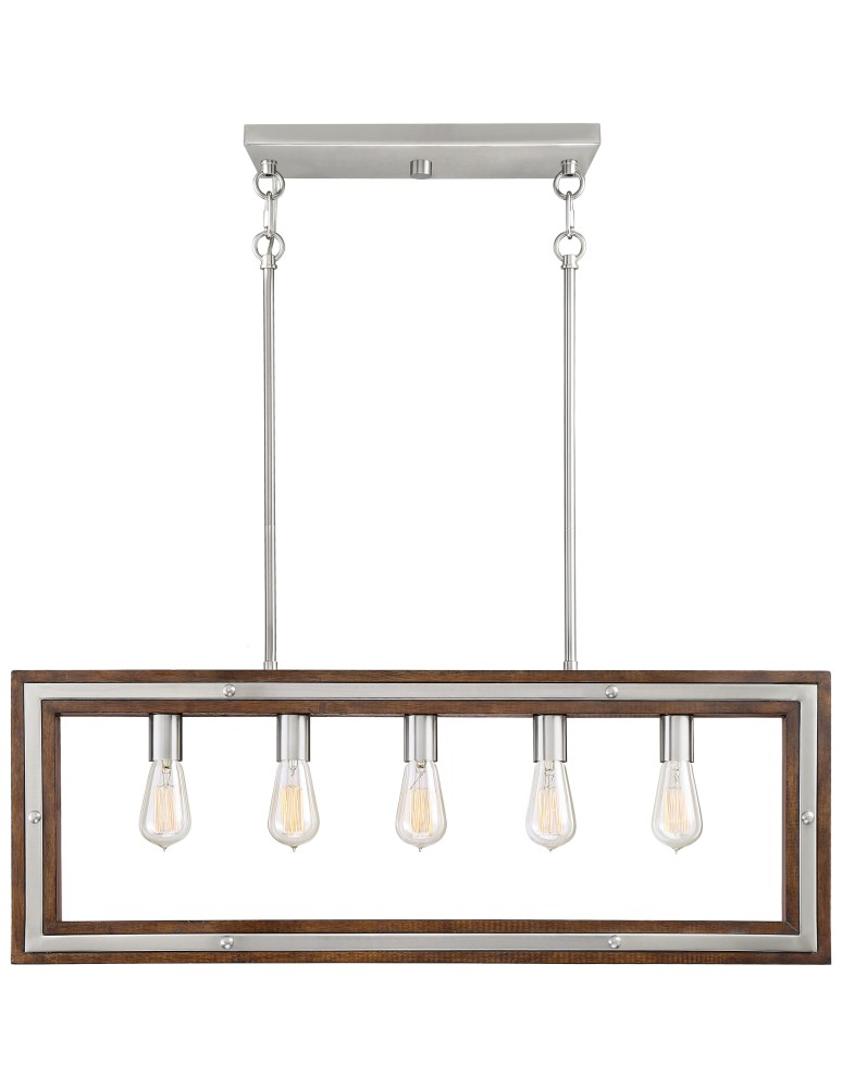 Lampy wiszące - Quoizel Westerly Wisząca E27 5xMAX 60W Nikiel QZS-WTY536BN - product kolory-swiatla.pl 2