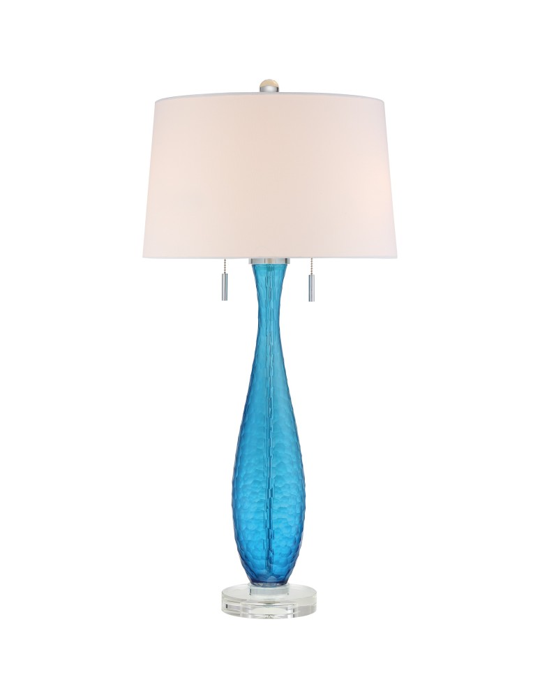 Lampy stołowe klasyczne - Quoizel Ocean Blue Lampa stołowa E27 2xMAX 60W Niebieski QZS-Q2314T - produkt kolory-swiatla.pl 1