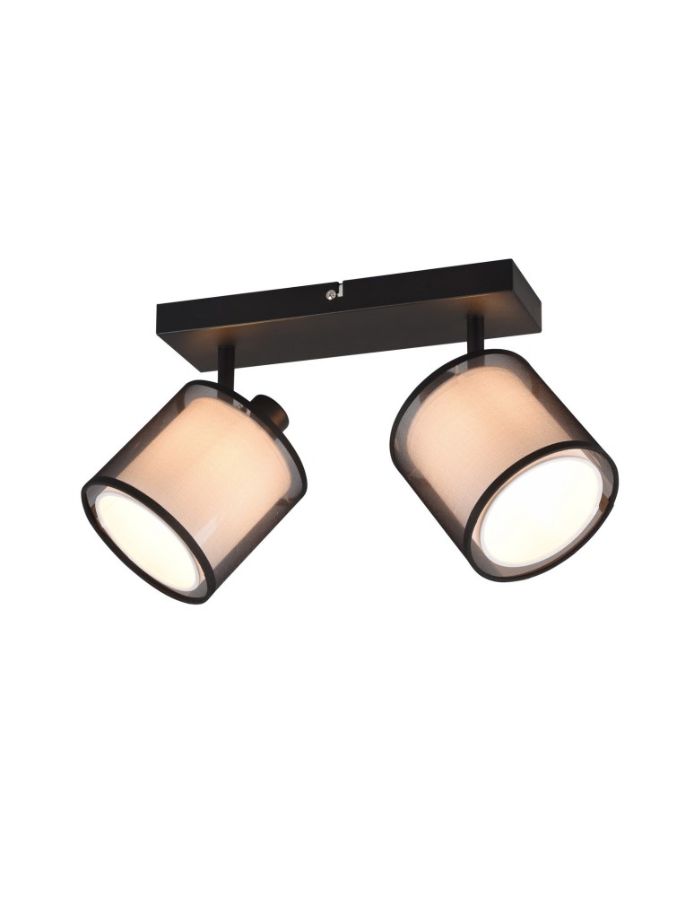 Reflektory sufitowe - TRIO BURTON Reflektor E14 2x28W Ściemnialna czarny 811400232 - produkt kolory-swiatla.pl 1