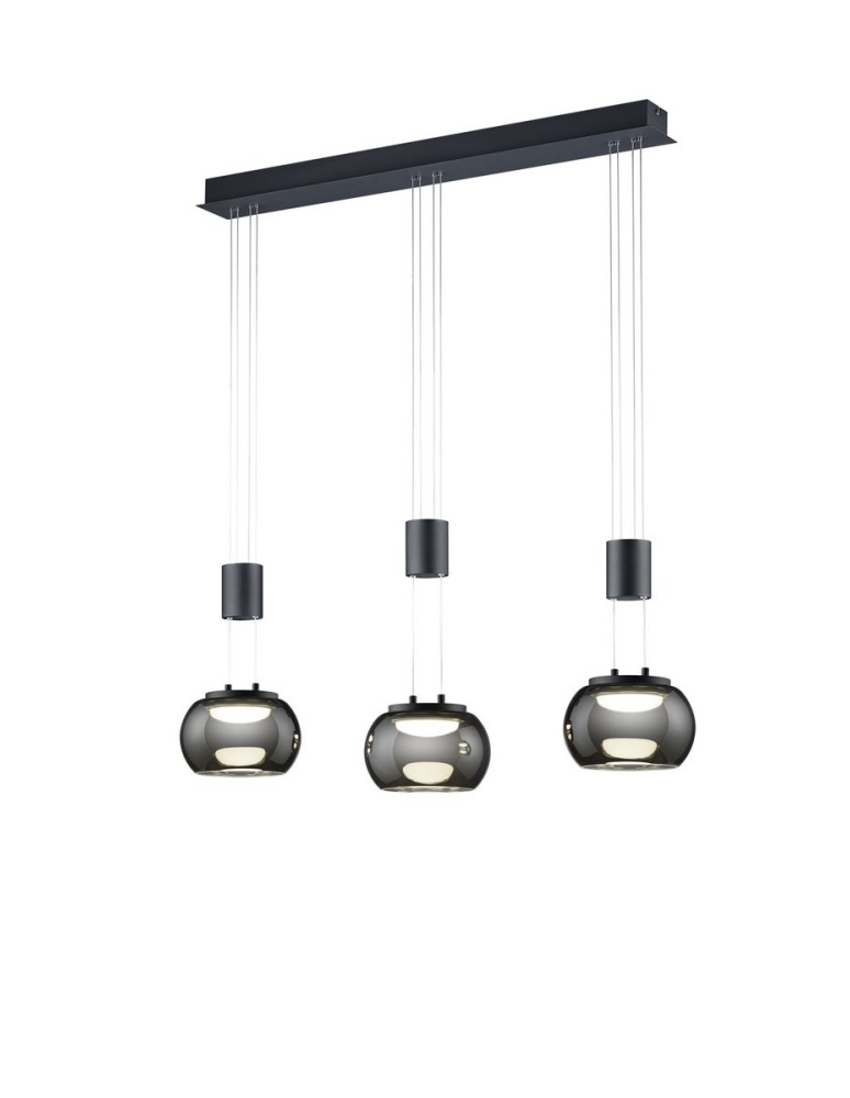 Lampy wiszące potrójne - TRIO MADISON Wisząca LED 3x8W 3000K 900lm Ściemnialna czarny 342010332 - produkt kolory-swiatla.pl 1