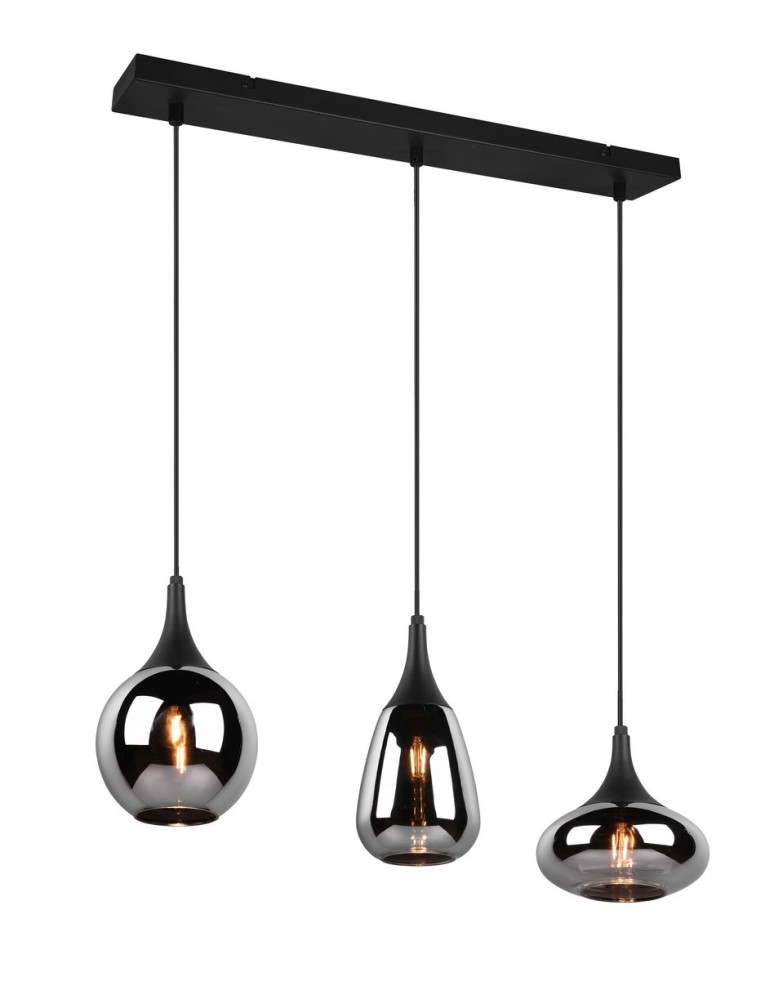 Lampy wiszące potrójne - TRIO LUMINA Wisząca E14 3x40W Ściemnialna czarny 317000332 - produkt kolory-swiatla.pl 1