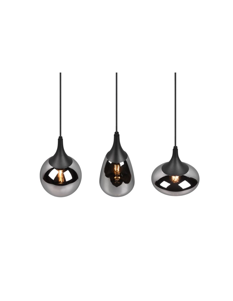 TRIO LUMINA Wisząca E14 3x40W Ściemnialna czarny 317000332