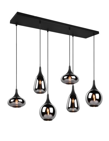 TRIO LUMINA Wisząca E14 6x40W Ściemnialna czarny 317000632