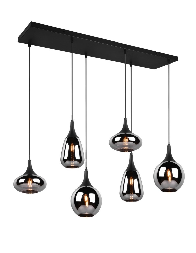 Lampy wiszące - TRIO LUMINA Wisząca E14 6x40W Ściemnialna czarny 317000632 - produkt kolory-swiatla.pl 1