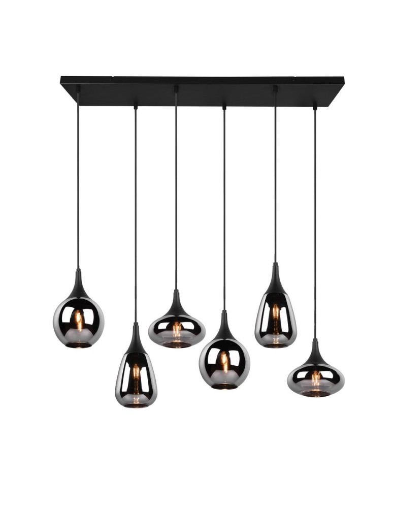 TRIO LUMINA Wisząca E14 6x40W Ściemnialna czarny 317000632