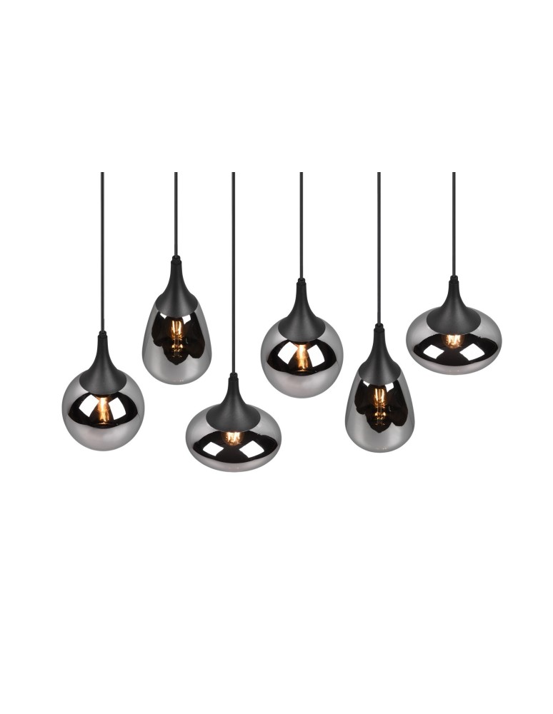TRIO LUMINA Wisząca E14 6x40W Ściemnialna czarny 317000632