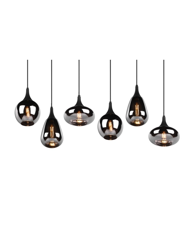 TRIO LUMINA Wisząca E14 6x40W Ściemnialna czarny 317000632