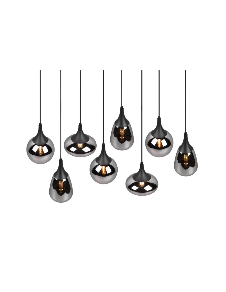 TRIO LUMINA Wisząca E14 8x40W Ściemnialna czarny 317000832