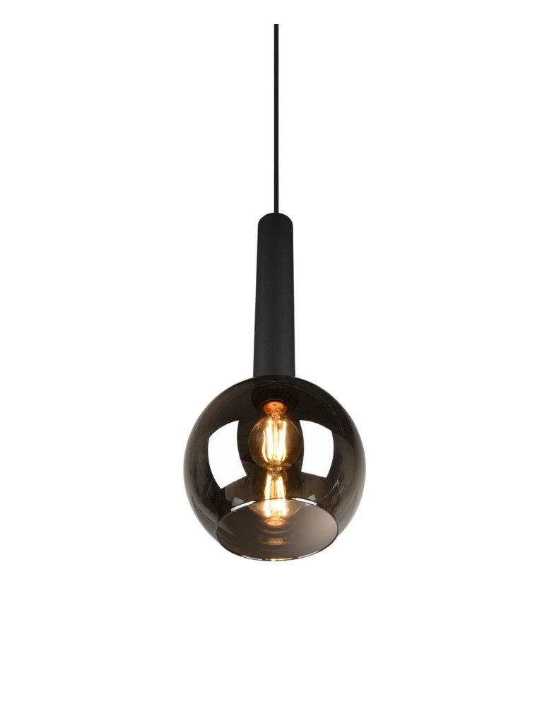 TRIO CLAYTON Wisząca E27 1x28W Ściemnialna czarny 310300132