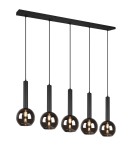 Lampy wiszące na listwie - TRIO CLAYTON Wisząca E27 5x28W Ściemnialna czarny 310300532 - product 1