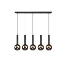 Lampy wiszące na listwie - TRIO CLAYTON Wisząca E27 5x28W Ściemnialna czarny 310300532 - product 2