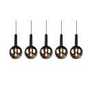Lampy wiszące na listwie - TRIO CLAYTON Wisząca E27 5x28W Ściemnialna czarny 310300532 - product 3