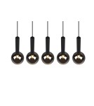 Lampy wiszące na listwie - TRIO CLAYTON Wisząca E27 5x28W Ściemnialna czarny 310300532 - product 4