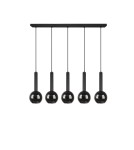 Lampy wiszące na listwie - TRIO CLAYTON Wisząca E27 5x28W Ściemnialna czarny 310300532 - product 6