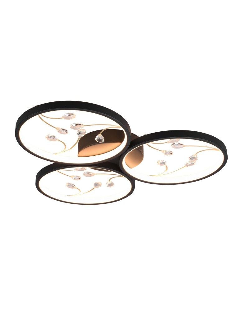 Lampy sufitowe nowoczesne - TRIO GROOVY Sufitowa LED 1x30W 3000K 3600lm Ściemnialna czarny 642110332 - produkt kolory-swiatla.pl 1