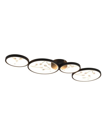TRIO GROOVY Sufitowa LED 1x37W 3000K 4600lm Ściemnialna czarny 642110432