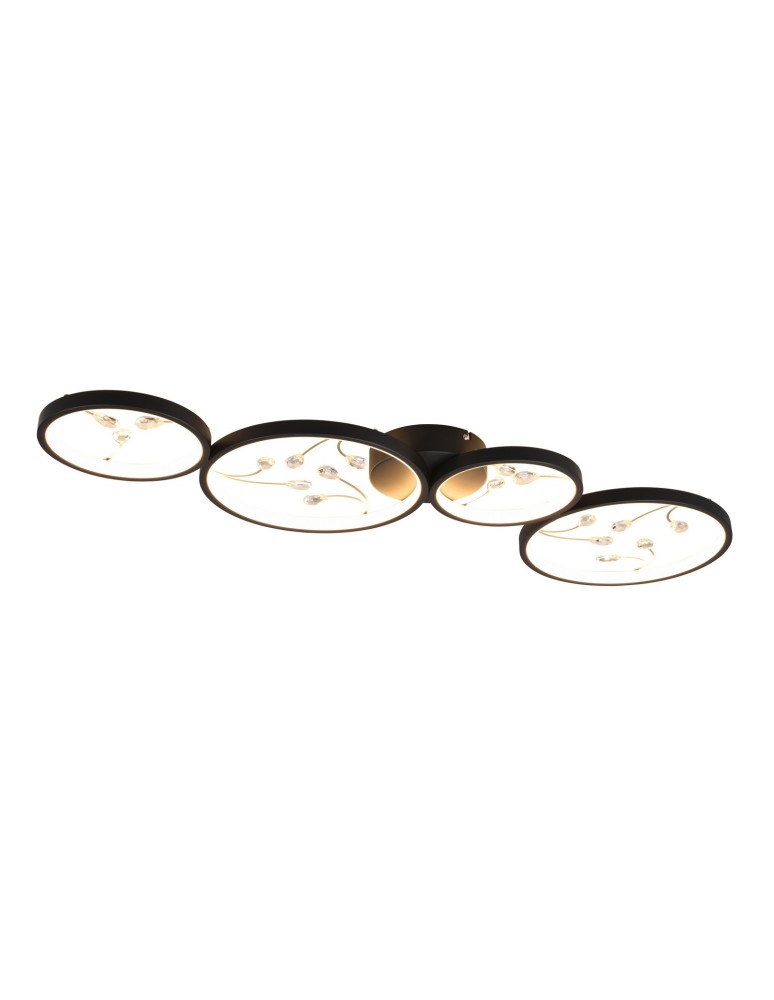 Lampy sufitowe nowoczesne - TRIO GROOVY Sufitowa LED 1x37W 3000K 4600lm Ściemnialna czarny 642110432 - produkt kolory-swiatla.pl 1