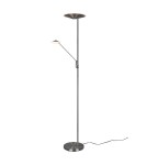 Lampy podłogowe LED - TRIO BRANTFORD Podłogowa LED 2x30W 2700+3200+4000K 3500lm Ściemnialna srebrny 425610207 - product 1