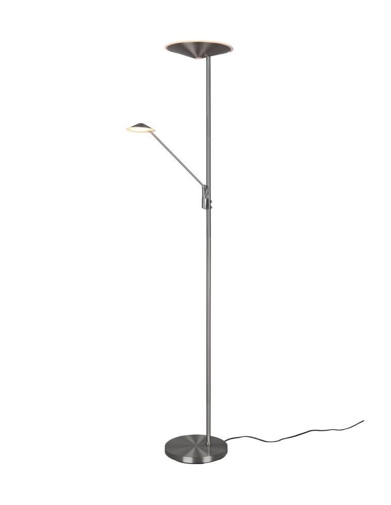 Lampy podłogowe LED - TRIO BRANTFORD Podłogowa LED 2x30W 2700+3200+4000K 3500lm Ściemnialna srebrny 425610207 - produkt kolory-swiatla.pl 1