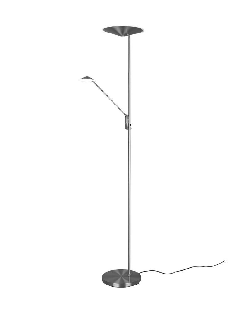 TRIO BRANTFORD Podłogowa LED 2x30W 2700+3200+4000K 3500lm Ściemnialna srebrny 425610207