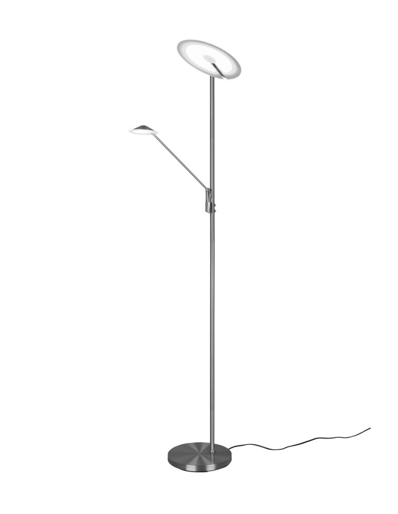 TRIO BRANTFORD Podłogowa LED 2x30W 2700+3200+4000K 3500lm Ściemnialna srebrny 425610207