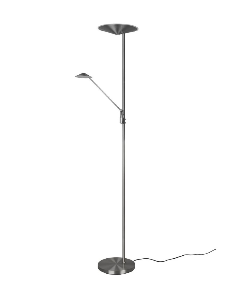 TRIO BRANTFORD Podłogowa LED 2x30W 2700+3200+4000K 3500lm Ściemnialna srebrny 425610207